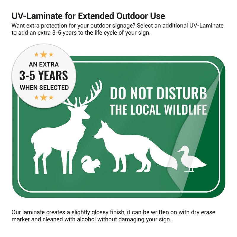 Benefits of adding a UV laminate to aluminum signs to help them last longer outside