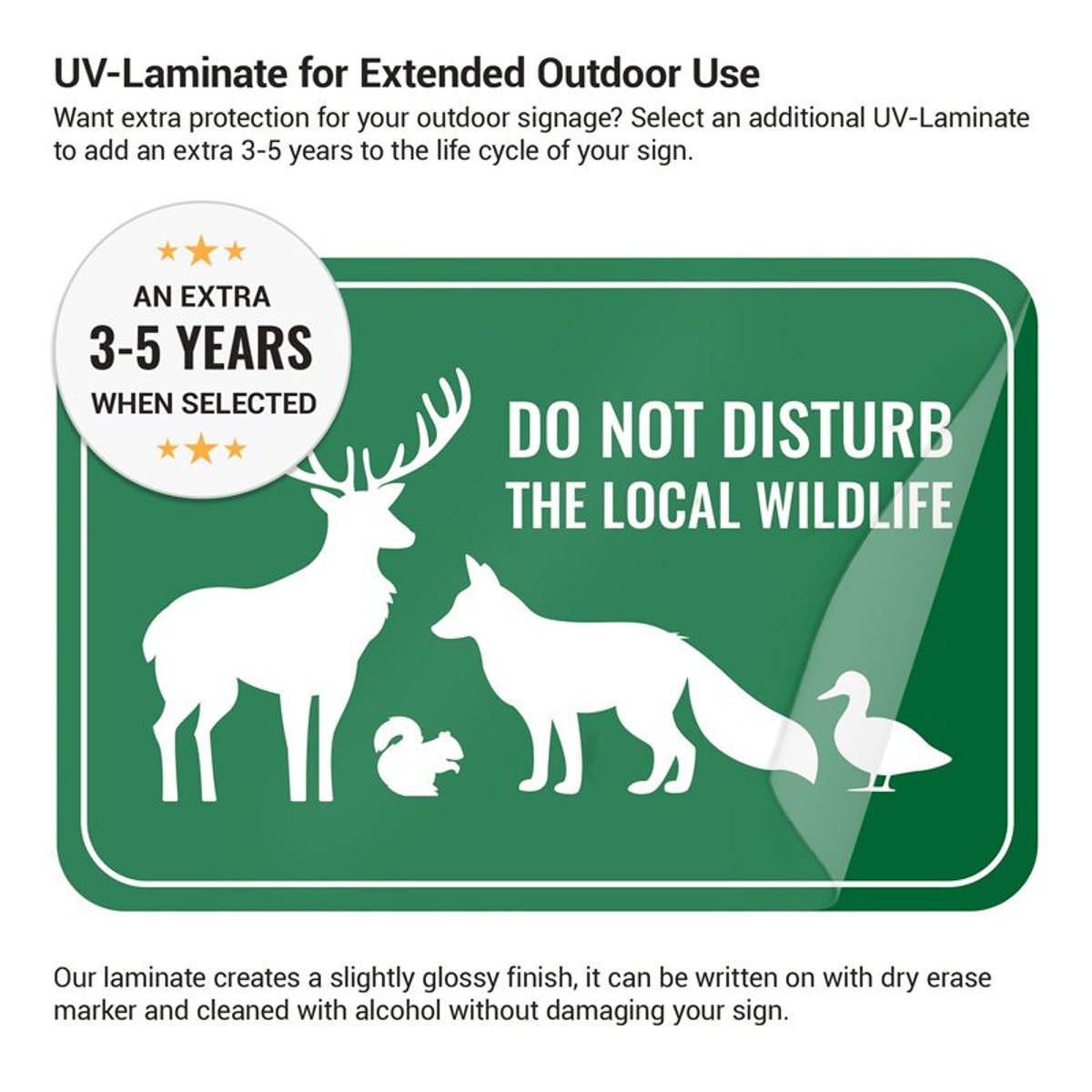 Benefits of adding a UV laminate to aluminum signs to help them last longer outside