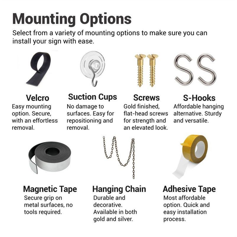 Various mounting options to choose from