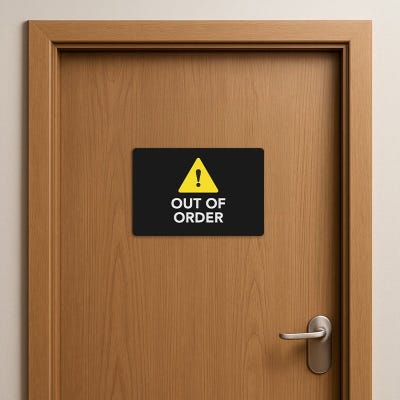 Out of Order Sign with Caution Symbol - alternate view