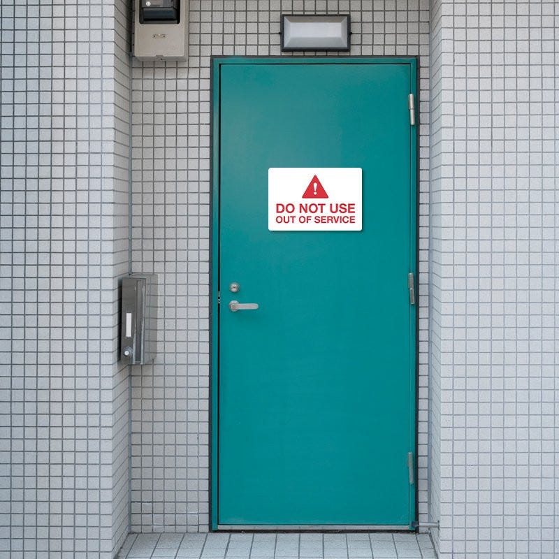 Out of Service Sign with Warning Symbol | Customsigns.com