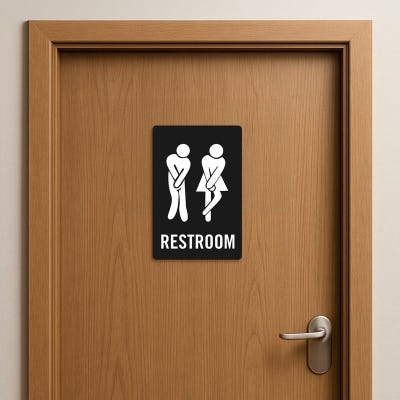 Funny Bathroom Sign All Gender Restroom - alternate view