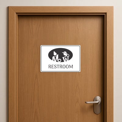 Men and Women Cute Restroom Sign - alternate view