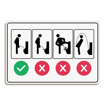 Proper Men’s Bathroom Use Funny Sign