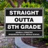Straight Outta 8th Grade Graduation Yard Sign in Yard