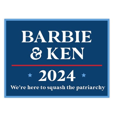 Barbie and Ken Funny Political Yard Sign