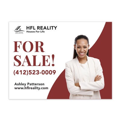 For Sale Real Estate Yard Sign | Modern Red Design