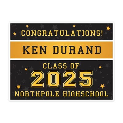 Gold Stars Graduation Yard Sign - alternate view