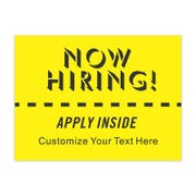 Custom Yellow Now Hiring Yard Sign