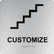 Custom Square ADA Braille and Tactile Lettering Sign