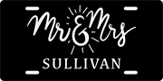 Custom Mr. & Mrs. License Plate