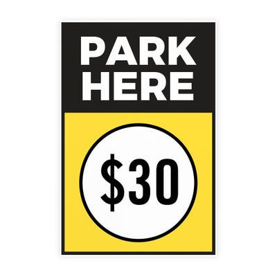 Park Here A-Frame Sign with Custom Number - alternate view