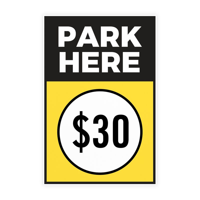 The insert only for the $30 park here sandwich board sign