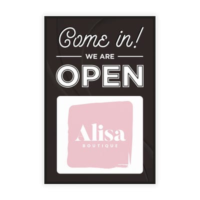 We Are Open A-Frame Sign with Custom Logo - alternate view