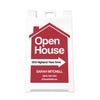 An open house sandwich board sign hosted by a private owner