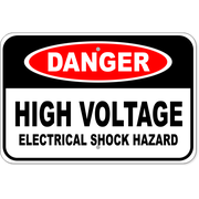 Danger High Voltage Electrical Shock Hazard 12" x 18" Aluminum Sign 