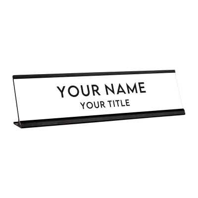 2" x 8" Custom Desk Name Plate – Personalized Name & Title - alternate view