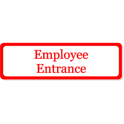 Employee Entrance Decal | 3" x 10"