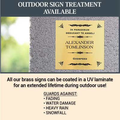 Custom Horizonal Engraved Brass Sign- Pick Your Size - alternate view