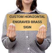 Custom Horizonal Engraved Brass Sign- Pick Your Size