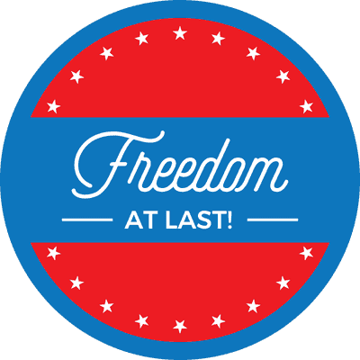 Freedom At Last Business Reopening Floor Decal