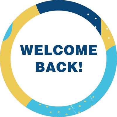 Welcome Back Aqua Set Business Reopening Floor Decal