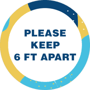 Please Keep 6 Feet Apart Aqua Set Business Reopening Floor Decal
