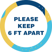 Please Keep 6 Feet Apart Aqua Set Business Reopening Floor Decal