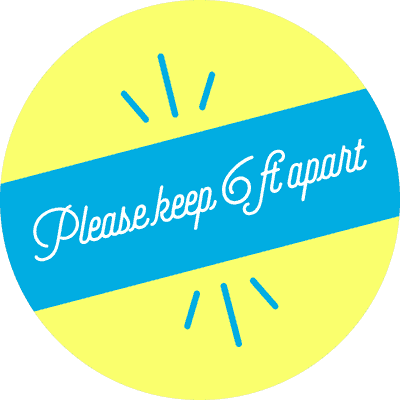Please Keep 6 Feet Apart Script Set Business Reopening Floor Decal
