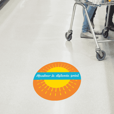 Keep 6 Feet Apart Spanish Set Business Reopening Floor Decal - alternate view