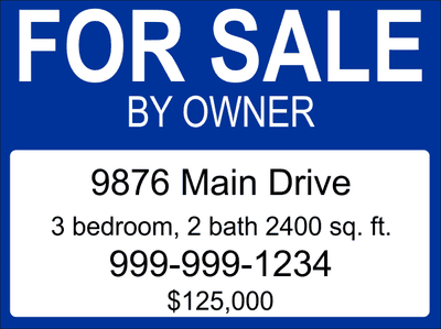 For Sale By Owner Sign