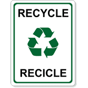Full Color Bilingual 8" x 6" Recycle Sign