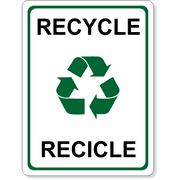Full Color Bilingual 8" x 6" Recycle Sign