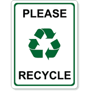 Full Color 8" x 6" Please Recycle Sign