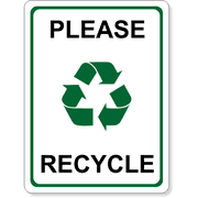 Full Color 8" x 6" Please Recycle Sign