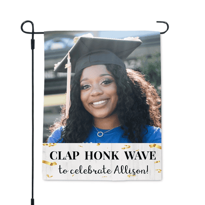 Graduation Clap Honk Wave Garden Flag - alternate view