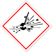 6" x 6" GHS Bomb Exploding Hazard Decal