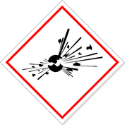 6" x 6" GHS Bomb Exploding Hazard Decal