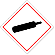 6" x 6" GHS Compressed Gas Cylinder Hazard Decal