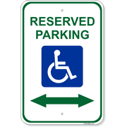 Handicap Reserved Arrow 18" x 12" Aluminum Sign 