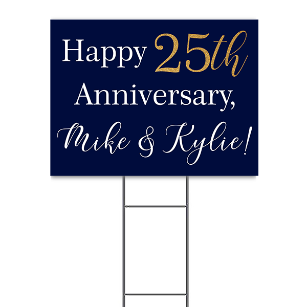 25th Anniversary Yard Sign - CustomSigns.com