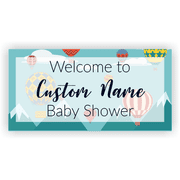 Hot Air Balloons 3" x 6" Baby Shower Banner 