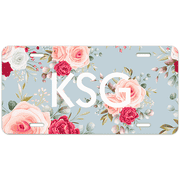 Floral Pattern Custom Monogram License Plate