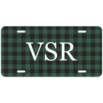 Green Buffalo Plaid Monogram License Plate