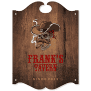 Personalized Smoking Skull 16" x 12" Tavern Sign 