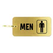 Men's Restroom Icon Brass Key Chain