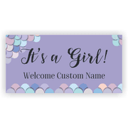 Mermaid 3" x 6" Baby Shower Banner 