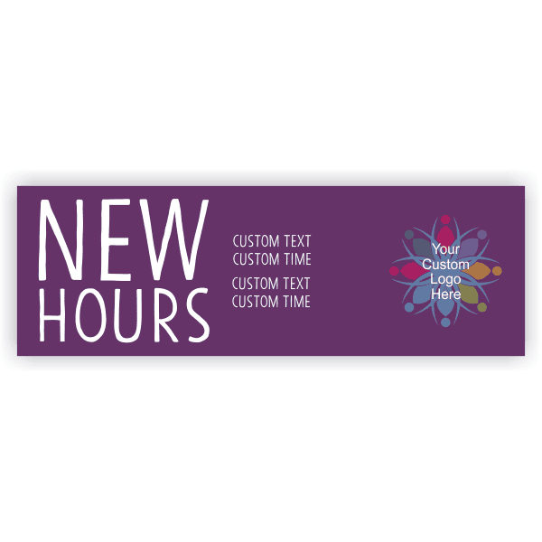 New Hours 2' x 6' Banner