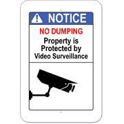 No Dumping Video Surveillance 18" x 12" Aluminum Sign 