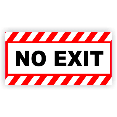 No Exit Vinyl Decal Red Stripes - 6" x 12"